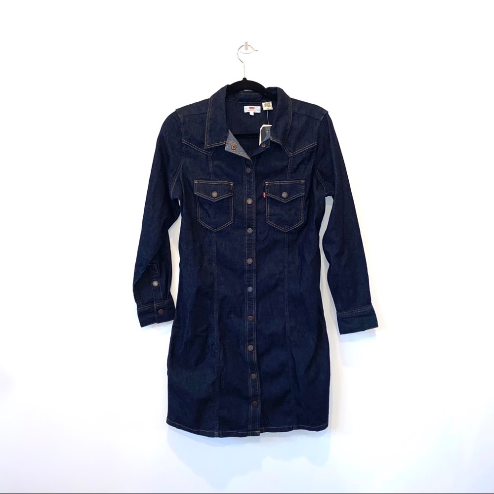 Levi’s Gia Western denim dress in washed black